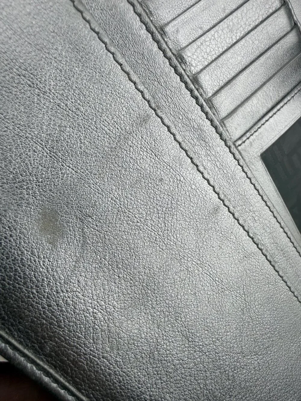 Vintage Salvatore Ferragamo Gancini Silver Wallet